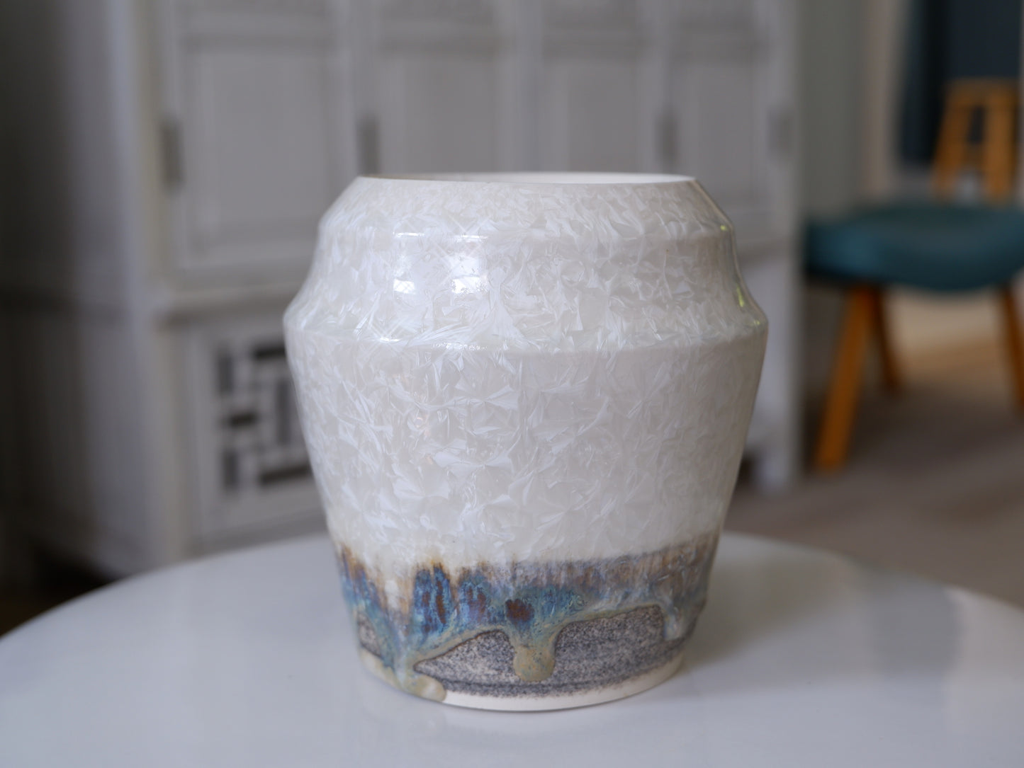Small White Crystalline Vase I