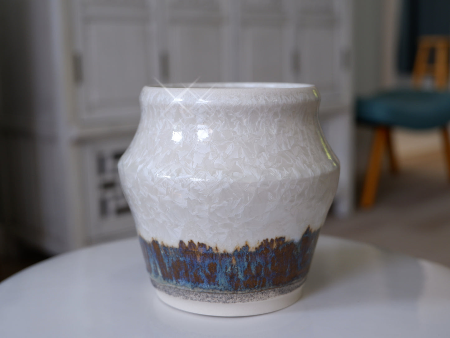 Small White Crystalline Vase II