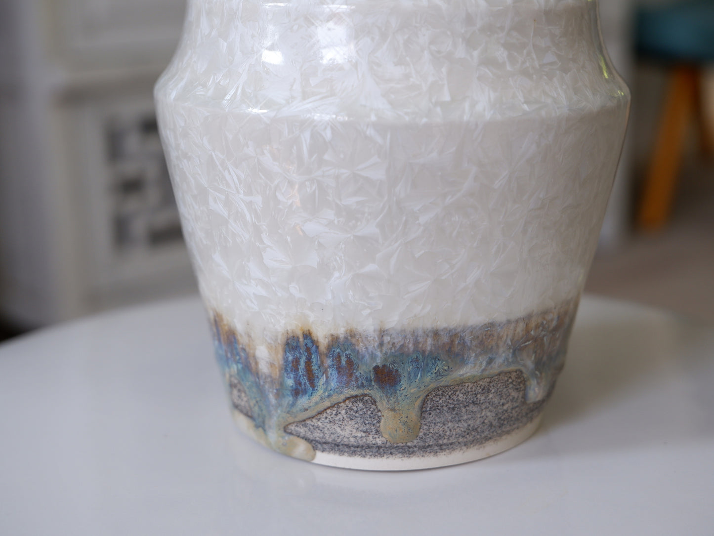 Small White Crystalline Vase II